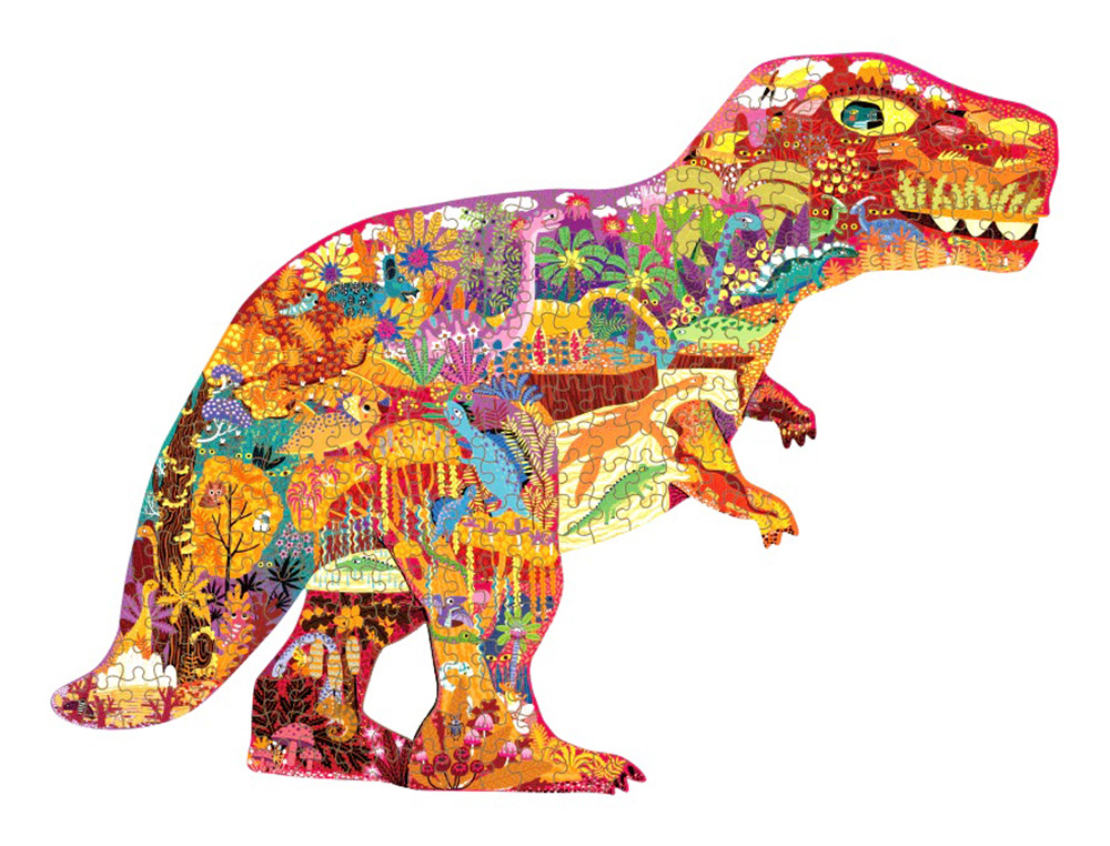 MIDEER - PUZLE MUNDO DE DINOSAURIOS CON FORMA ANIMAL GRANDE 280 PIEZAS (Ref.MD3083)