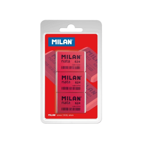 MILAN - BLÍSTER 3 GOMAS NATA(R) 624 CON BANDA DE CELOFÁN ROSA (Ref.BPM9205)