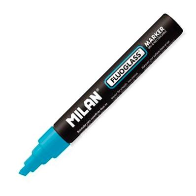 MILAN - FLUOGLASS ROTULADOR BORRABLE AZUL CAJA EXPOSITORA -12U- (Ref.591295212)