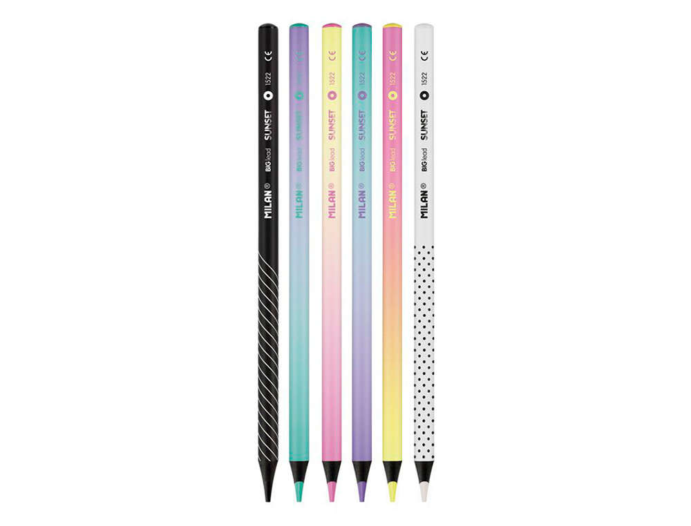 MILAN - LAPICES de COLORES SUNSET MINA GRUESA ESTUCHE DE 6 (Ref.71522206)