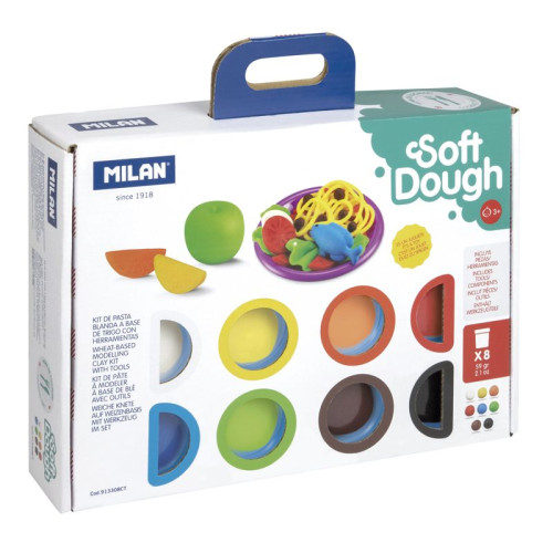 MILAN - MALETÍN 8 BOTES PASTA BLANDA SOFT DOUGH DE 59GR + HERRAMIENTAS "HORA DE COCINA" (Ref.913308CT)