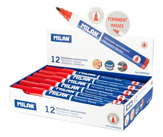 MILAN - ROTULADOR PERMANENTE PUNTA REDONDA ROJO -12U- (Ref.16429123)