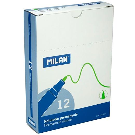 MILAN - ROTULADOR PERMANENTE PUNTA REDONDA VERDE -12U- (Ref.16429124)