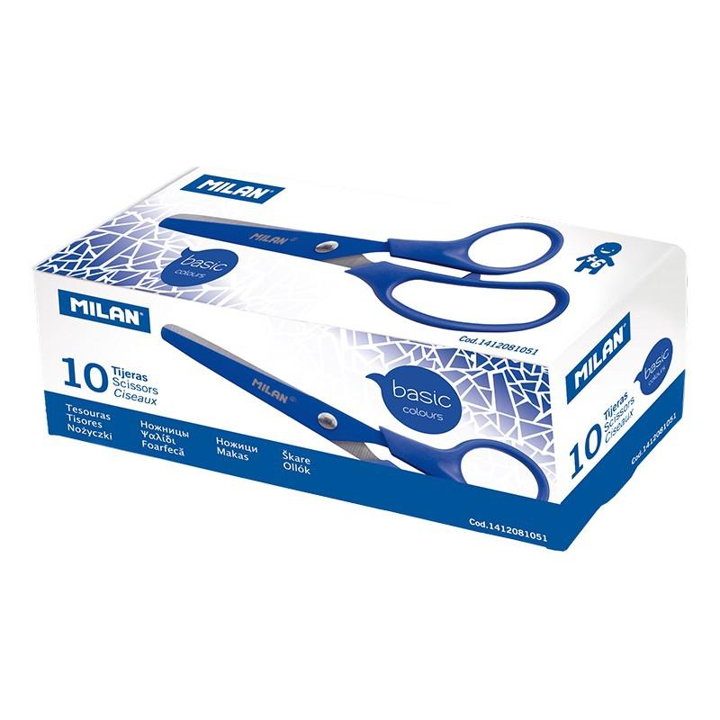 MILAN - TIJERAS BASIC COLOURS 13,4CM AZUL CAJA -10U- (Ref.1412081051)