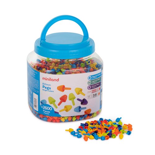MINILAND - BOTE DE 2600 PEGS DE 10mm PARA PIZARRA DE MOSAICOS (Ref.31847)