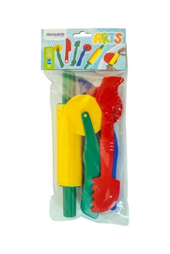 MINILAND - JUEGO SET DE 5 ACCESORIOS PARA PASTA BLANDA 22cm (Ref.95251)