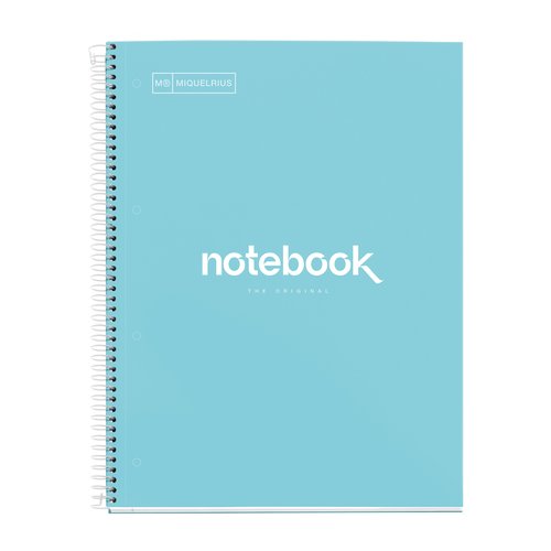 MIQUELRIUS - BLOC EMOTIONS NOTEBOOK 1 micro.tapa DURA A4 80h 90g CUADRIC.5x5 AZUL CIELO (Ref.46047)