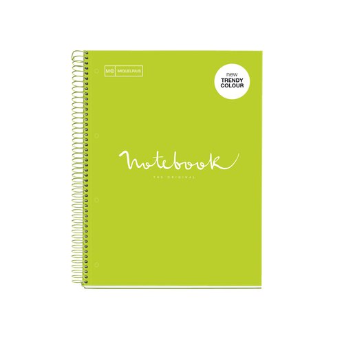 MIQUELRIUS - BLOC EMOTIONS NOTEBOOK 1 micro.tapa DURA A4 80h 90g CUADRIC.5x5 LIMA (Ref.46076)