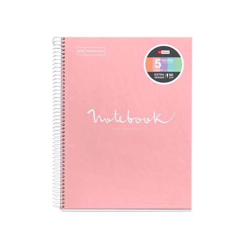 MIQUELRIUS - BLOC EMOTIONS NOTEBOOK 5 micro.tapa DURA A4 120h 90g HORIZONTAL 7mm ROSA (Ref.48565)