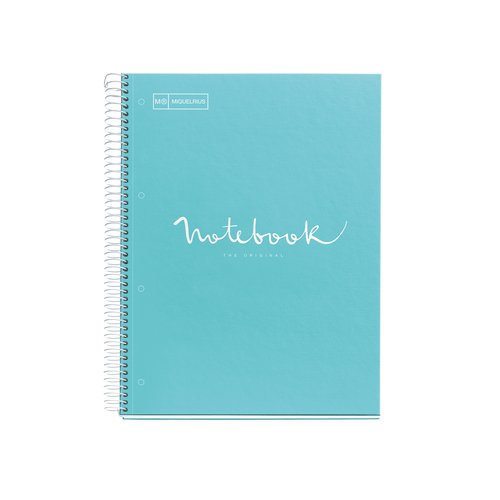 MIQUELRIUS - BLOC EMOTIONS NOTEBOOK 5 micro.tapa DURA A5 120h 90g CUADRIC.5x5 AZUL CIELO (Ref.46091)