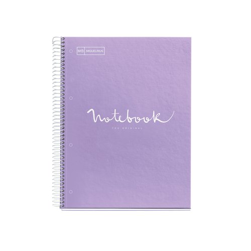 MIQUELRIUS - BLOC EMOTIONS NOTEBOOK 5 micro.tapa DURA A5 120h 90g CUADRIC.5x5 LAVANDA (Ref.46092)