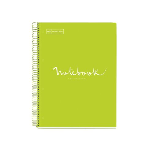MIQUELRIUS - BLOC EMOTIONS NOTEBOOK 5 micro.tapa DURA A5 120h 90g CUADRIC.5x5 LIMA (Ref.46094)