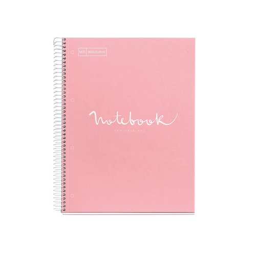 MIQUELRIUS - BLOC EMOTIONS NOTEBOOK 5 micro.tapa DURA A5 120h 90g HORIZ.7mm ROSA (Ref.49945)