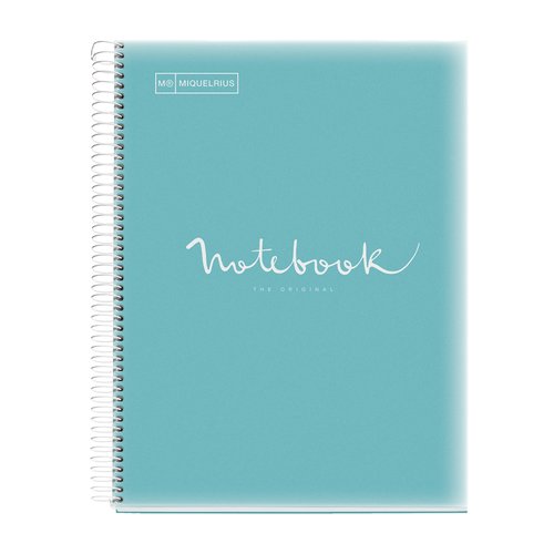 MIQUELRIUS - BLOC EMOTIONS NOTEBOOK 5 micro.tapa PP A4 120h 90g CUADRIC.5x5 AZUL CIELO (Ref.46070)
