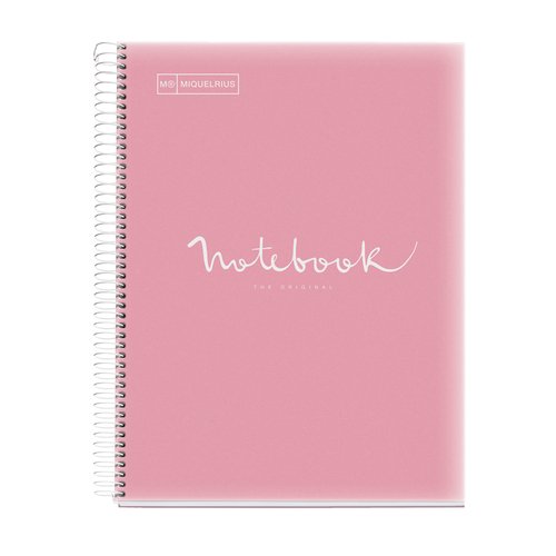 MIQUELRIUS - BLOC EMOTIONS NOTEBOOK 5 micro.tapa PP A4 120h 90g CUADRIC.5x5 ROSA (Ref.46074)