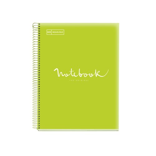 MIQUELRIUS - BLOC EMOTIONS NOTEBOOK 5 micro.tapa PP A4 120h 90g HORIZ.7mm LIMA (Ref.49940)