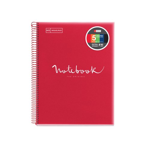 MIQUELRIUS - BLOC EMOTIONS NOTEBOOK 5 micro.tapa PP A4 120h 90g HORIZONTAL ROJO (Ref.48569)