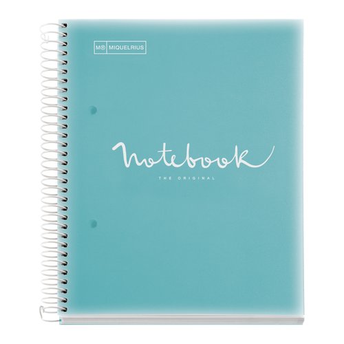 MIQUELRIUS - BLOC EMOTIONS NOTEBOOK 5 micro.tapa PP A5 120h 90g CUADRIC.5x5 AZUL CIELO (Ref.46103)