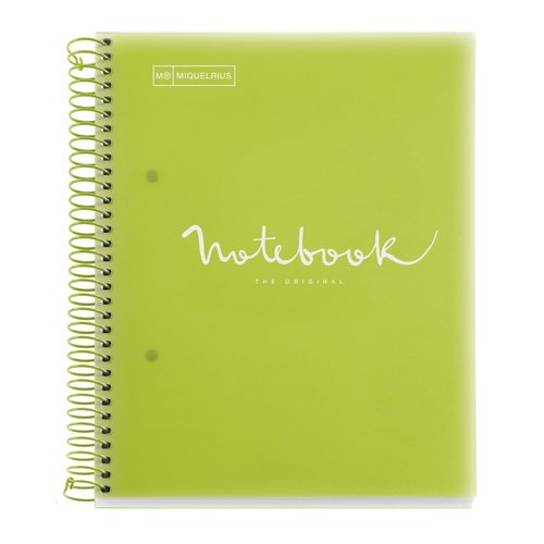 MIQUELRIUS - BLOC EMOTIONS NOTEBOOK 5 micro.tapa PP A5 120h 90g CUADRIC.5x5 LIMA (Ref.46106)