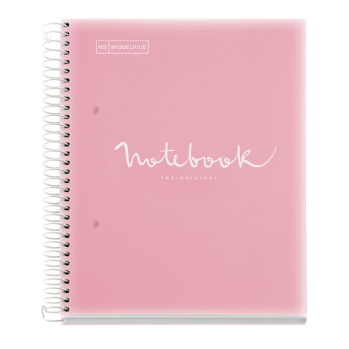 MIQUELRIUS - BLOC EMOTIONS NOTEBOOK 8 micro.tapa PP A5 160h 90g CUADRIC.5x5 ROSA (Ref.46110)