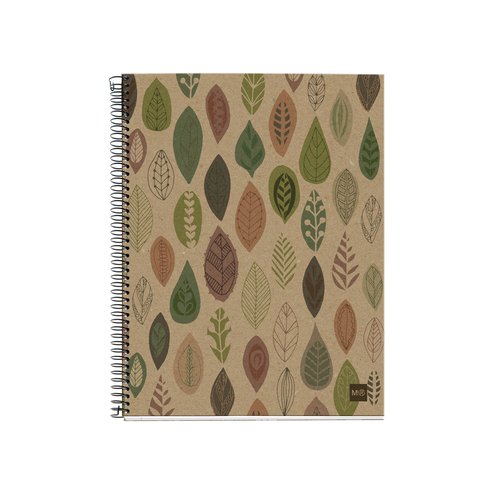 MIQUELRIUS - BLOC NOTEBOOK 4 tapa DURA CARTON RECICLADO A4 120h ECOHOJAS CUADRIC.5x5 (Ref.2870)