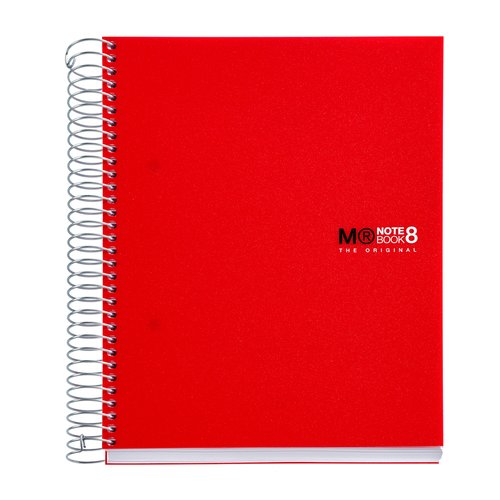 MIQUELRIUS - BLOC NOTEBOOK 8 micro.tapa PP A5 200h CUADRIC.5x5 ROJO (Ref.42003)