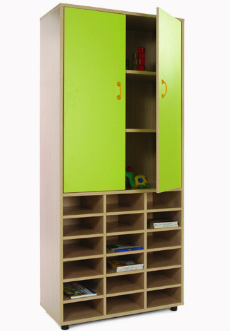 MOBEDUC - MUEBLE ALTO CASILLERO Y ARMARIO HAYA (Ref.600406HPS18)