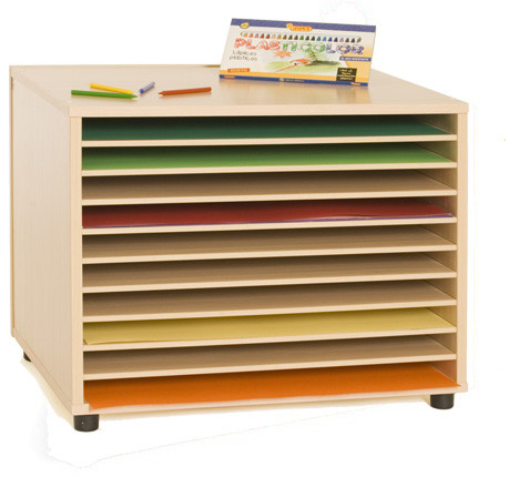 MOBEDUC - MUEBLE ARCHIVADOR DE CARTULINAS HORIZONTAL HAYA (Ref.600908HP18)