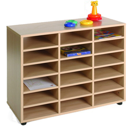 MOBEDUC - MUEBLE BAJO 18 CASILLAS HAYA (Ref.600208HP18)