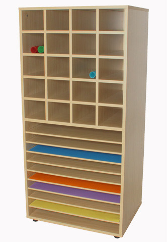 MOBEDUC - MUEBLE CARTULINERO Y 20 CASILLAS HAYA (Ref.602209HP18)