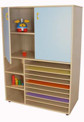 MOBEDUC - MUEBLE CARTULINERO Y ARMARIO (ANCHO 105 CM) HAYA (Ref.602212HPS18)