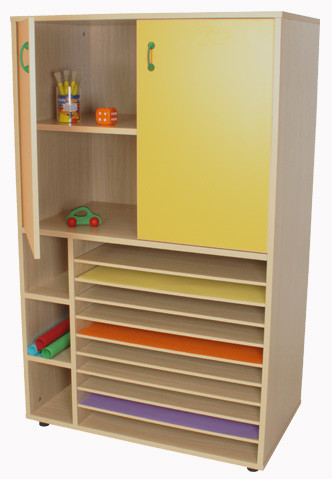MOBEDUC - MUEBLE CARTULINERO Y ARMARIO (ANCHO 90 CM) HAYA (Ref.602211HPS18)