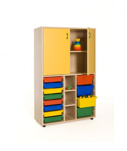 MOBEDUC - MUEBLE MEDIO CUBETERO Y ARMARIO HAYA (Ref.600317HPS18)