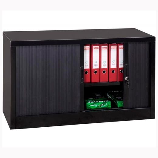 BISLEY - ARMARIO METÁLICO DOS PUERTAS PERSIANA CORREDERAS 100X45X100 CM (ANCHO X FONDO X ALTO) INCLUYE 2 BALDAS ACABADO EN ANTRACITA (MONTADO) (Ref.SDC/FP.1010.A)