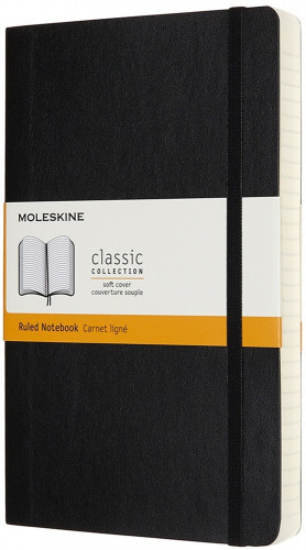 MOLESKINE - LIBRETA CLASICA MAYOR GROSOR NEGRA L (13X21CM) RAYADA TAPA BLANDA (Ref.QP616EXP)