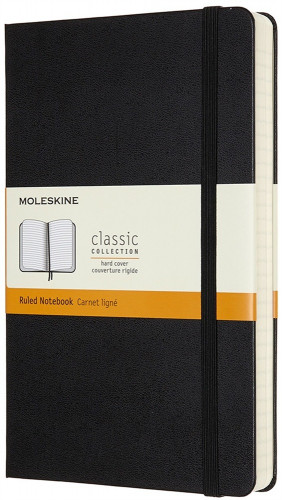 MOLESKINE - LIBRETA CLASICA MAYOR GROSOR NEGRA L (13X21CM) RAYADA TAPA DURA (Ref.QP060EXP)