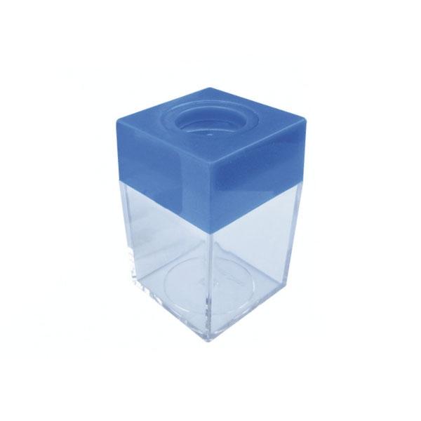 MTL - PORTACLIPS IMANTADO DEPÓSITO TRANSPARENTE PLÁSTICO EMBOCADURA AZUL (Ref.79290)