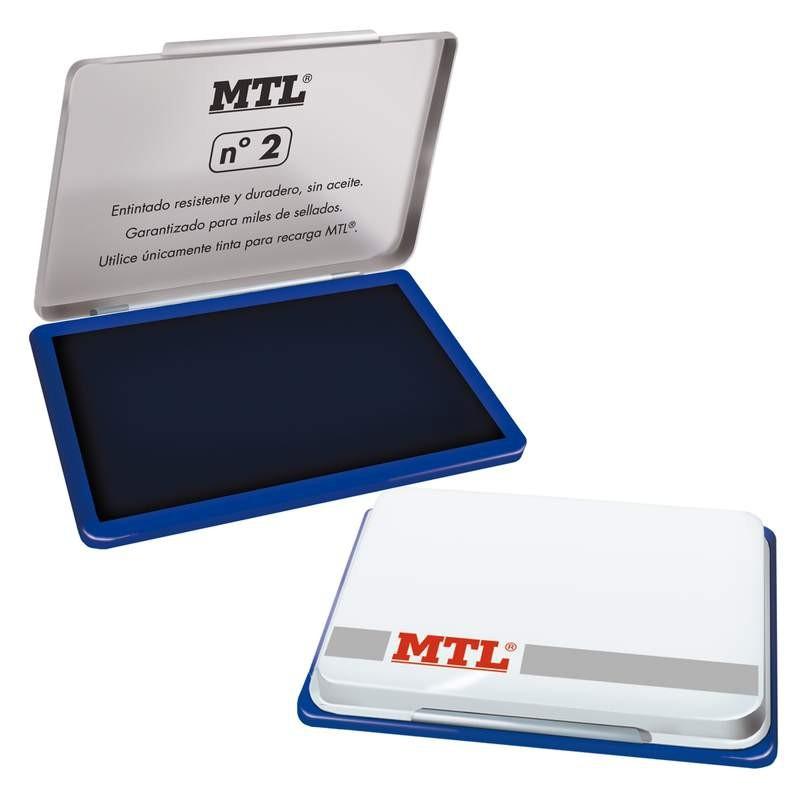 MTL - TAMPÓN METÁLICO PARA SELLADO Nº2 (122X84X14MM) CON ALMOHADILLA ENTINTADA AZUL (Ref.79530)
