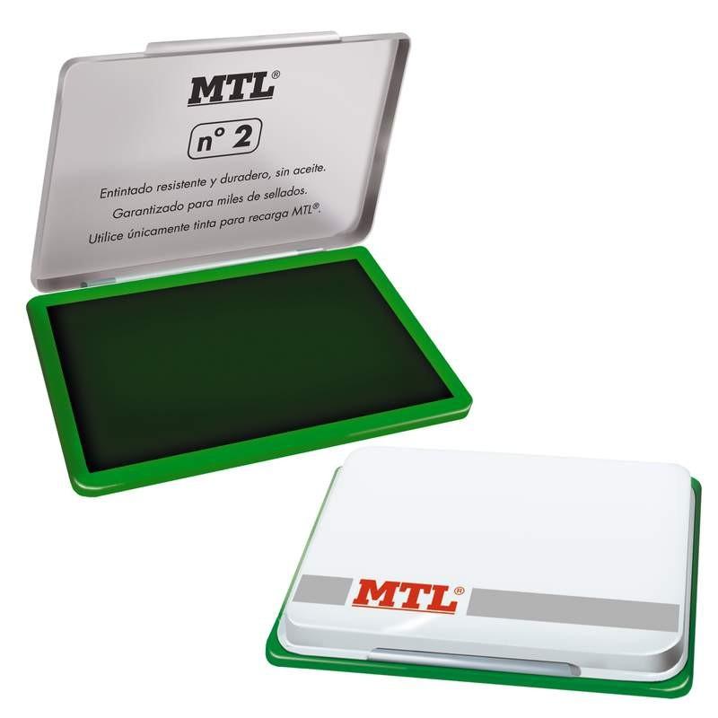 MTL - TAMPÓN METÁLICO PARA SELLADO Nº2 (122X84X14MM) CON ALMOHADILLA ENTINTADA VERDE (Ref.79533)