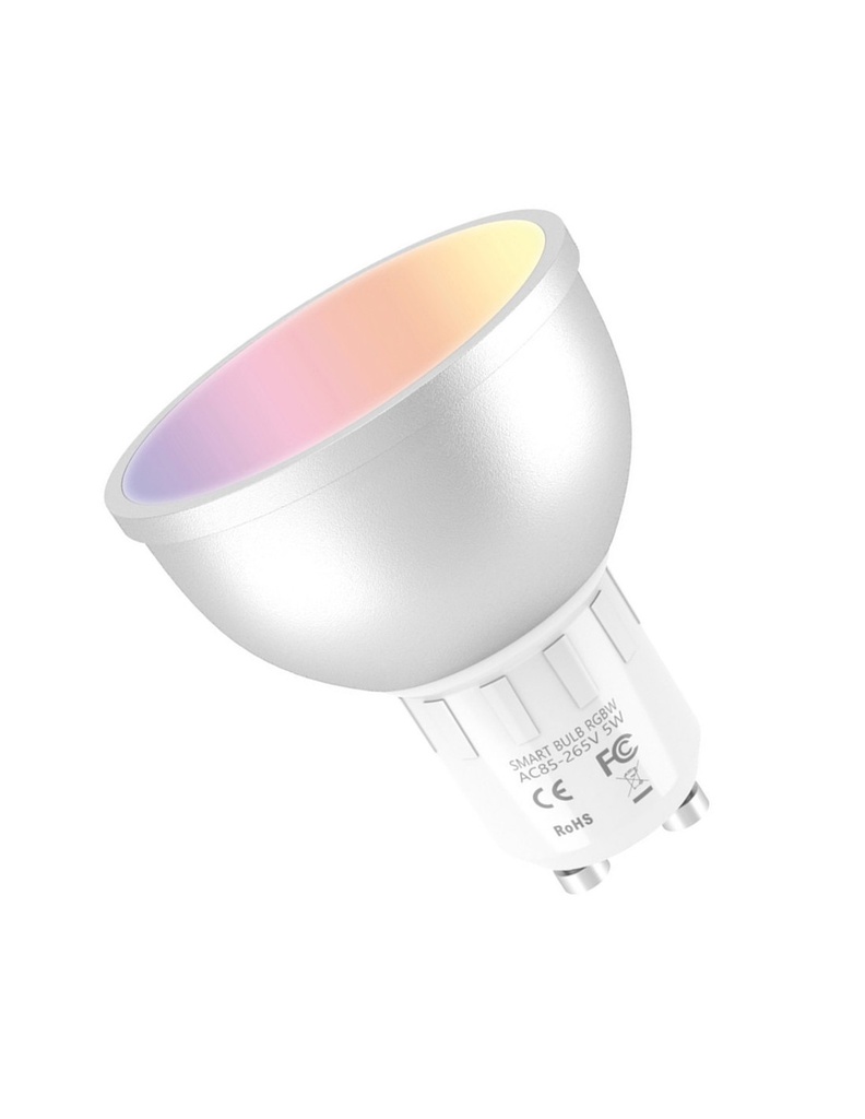 MUVIT - iO bombilla inteligente GU10/5W/400lm RGB+Blancos D50 H56 (Tasa RAEE incluida) (Ref.MIOBULB014)