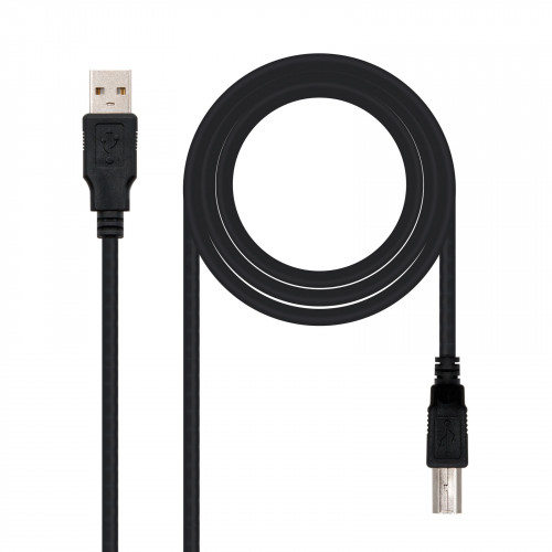 NANOCABLE - cable USB 1 m 2.0 USB A USB B Negro (Ref.10.01.0102-BK)