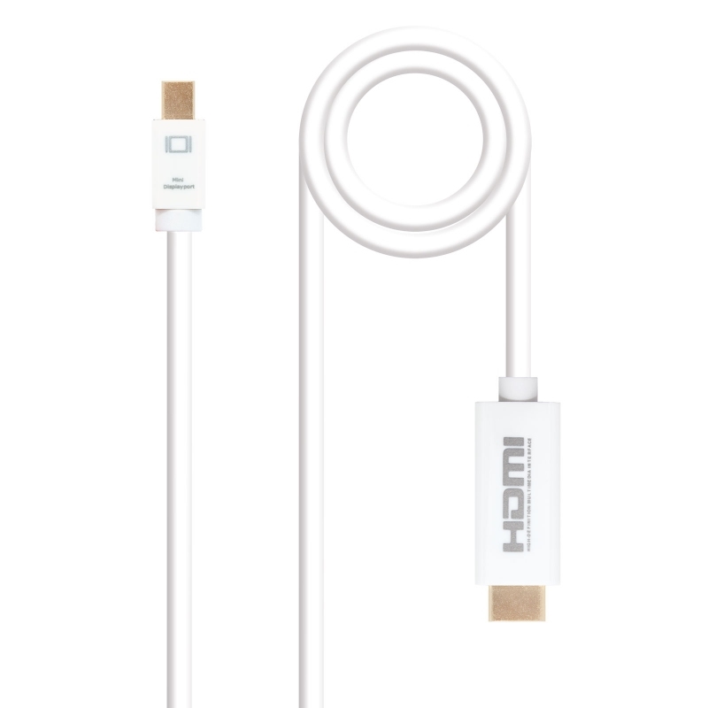 NANOCABLE - Cable Conversor Mini DP/ HDMI 2 M Blanco (Ref.10.15.4002)