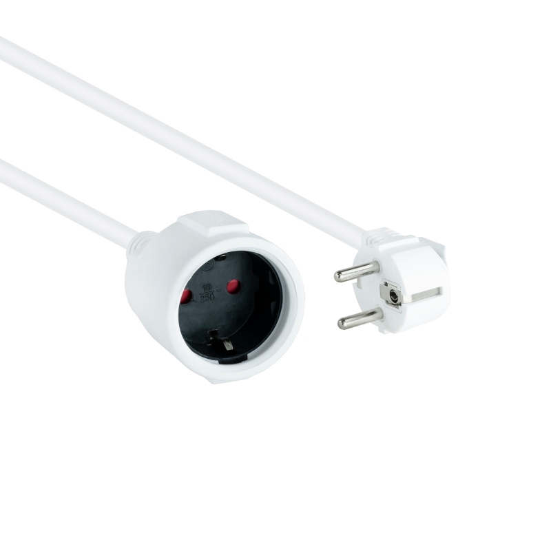 NANOCABLE - Cable de Alimentación Alargador, Blanco, 5 m (Ref.10.22.0605-W)