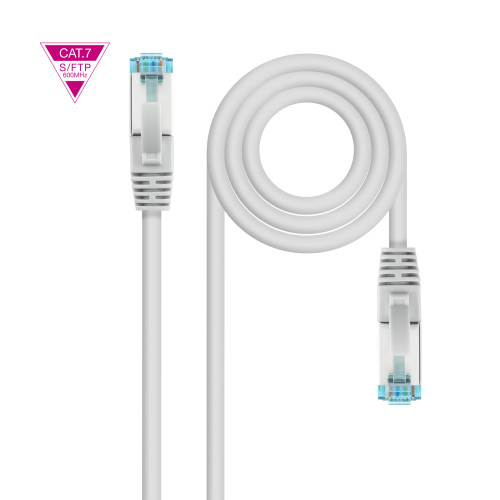 NANOCABLE - Cable de Red Cat.7 600MHZ LSZH SFTP PIMF AWG26, Gris, 5 m (Ref.10.20.1705)