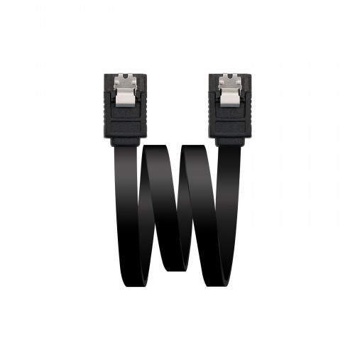 NANOCABLE - CABLE SATA III DATOS 6G CON ANCLAJES, NEGRO, 0.5 M (Ref.10.18.1001-BK)