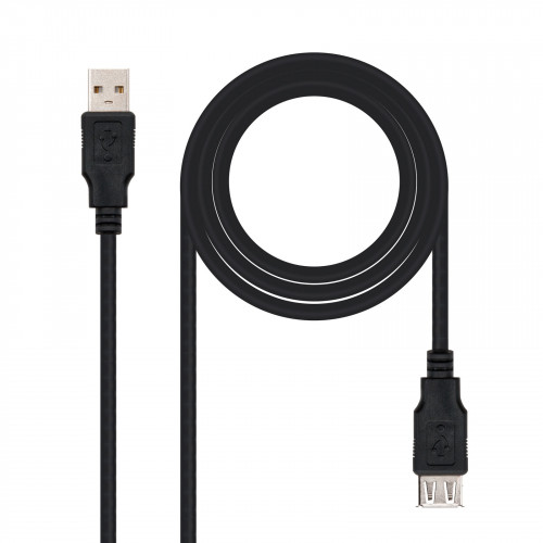 NANOCABLE - CABLE USB 2.0, TIPO A/M-A/H, NEGRO, 3.0 M (Ref.10.01.0204-BK)
