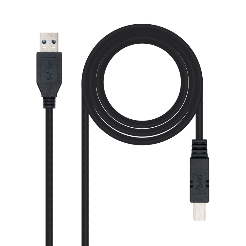 NANOCABLE - Cable USB 3.0, impresora A/M-B/M, 2m (Ref.10.01.0802-BK)