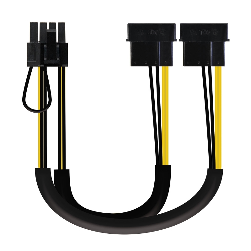 NANOCABLE - Cable VGA 2x5.25"/M-PCI-E(6+2PIN)/M 20cm (Ref.10.19.1201)