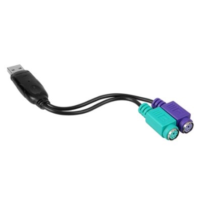 NANOCABLE - CONVERSOR PS/2(TECLADO+RATON) A USB, TIPO 2xPS/2/H-A/M, 15 CM (Ref.10.03.0101)