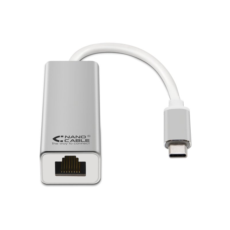 NANOCABLE - Conversor USB-C A Ethernet Gigabit 10/100/1000 Mbps. 15cm (Ref.10.03.0402)